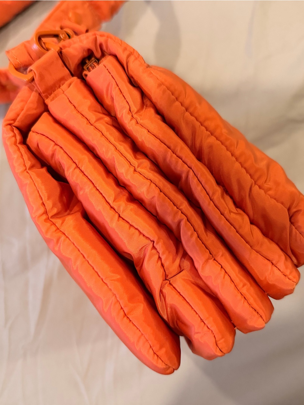 Dagne Dover Bright Orange Quilted Crossbody Bag - Picture 3 of 4